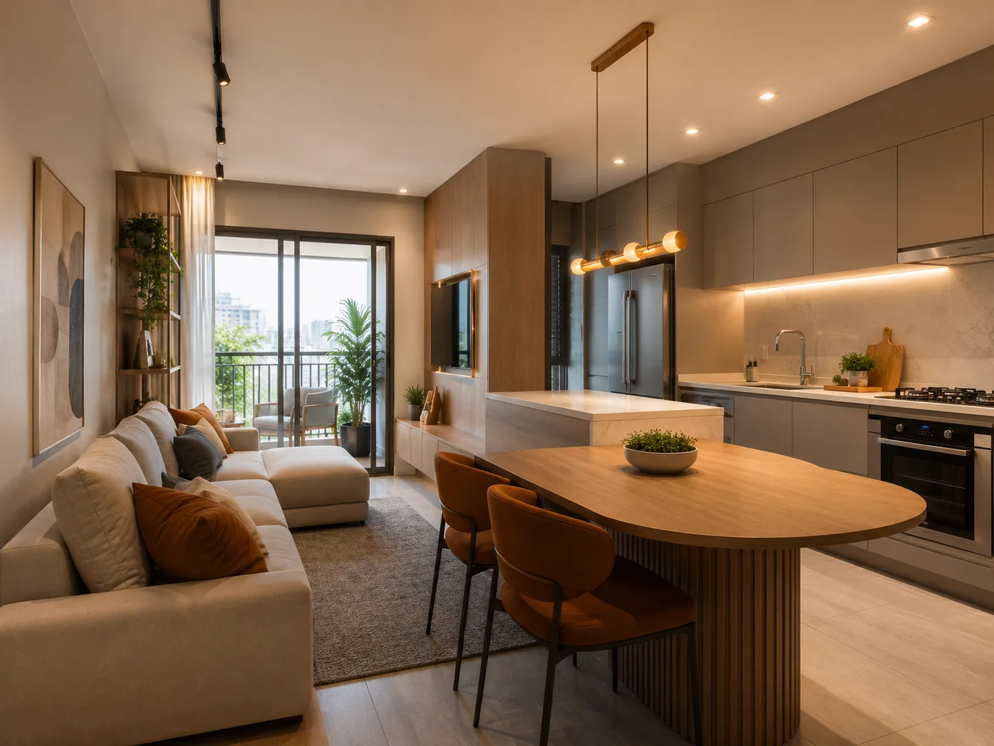 Sala reformada com projeto de arquitetura de interiores